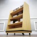FixtureDisplays®Maple Wood Book Shelf, Mobile Bakery Wall Rack on Wheels, Retail Merchandise Fixture Display 30